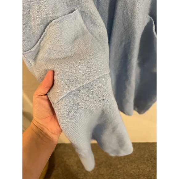 Soft Surroundings Wool Blend Baby Blue Lagenlook Scandi Cozy Cardigan Sweater - Picture 5 of 9